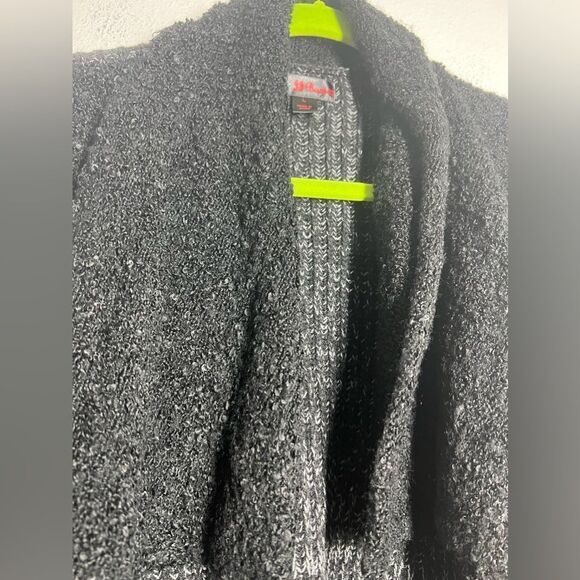 JJ Basics Women Size L Black Lagenlook Cardigan Sweater Long Sleeve Open Front - Picture 3 of 13